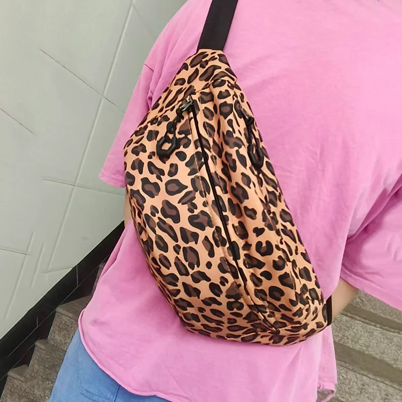

Fashion Leopard Print Waist Bag Street Trend Fanny Pack Woman Chest Pack Casual Belt Bag Female Designer Shoulder Crossbody Bags