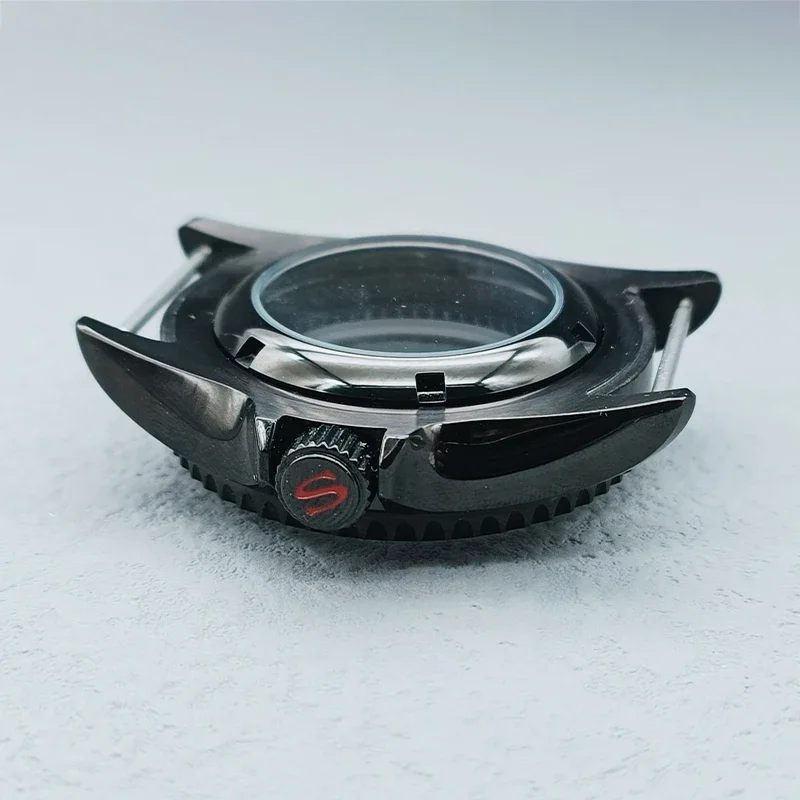 Caja de reloj Mod SKX007, funda trasera transparente apta para NH35 NH36 7S26, cúpula de movimiento, bisel de cristal de zafiro, funda para hombre