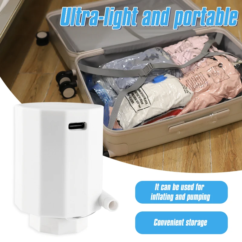 

Wireless Powerful Vacuum Pump for Bags Rechargeable Electric Sealer Machine Clothes Storage Bag Compression Bag Travel Organizer