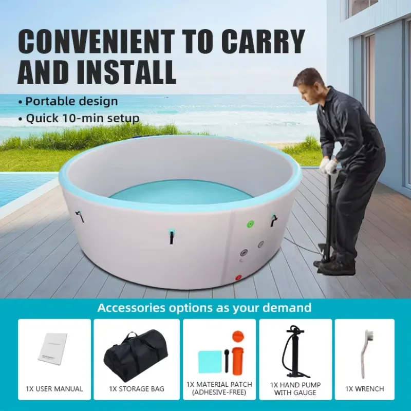 6-8 أشخاص قطرة غرزة حجم مخصص أنظمة حمام سباحة قابلة للنفخ تصنيع المعدات الأصلية لتطبيقات محددة