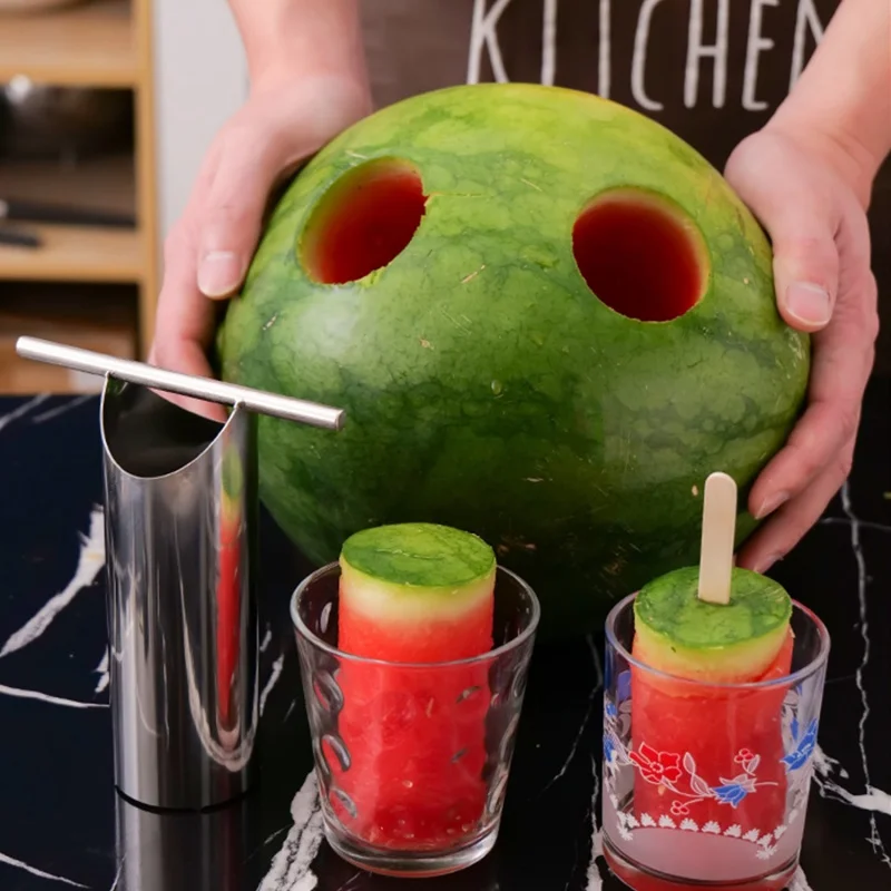 Nóż ze stali nierdzewnej do dziurkacza do arbuza-nóż do otwierania melona z okrągłym plasterkiem-łatwy do wyciskania soku i melona
