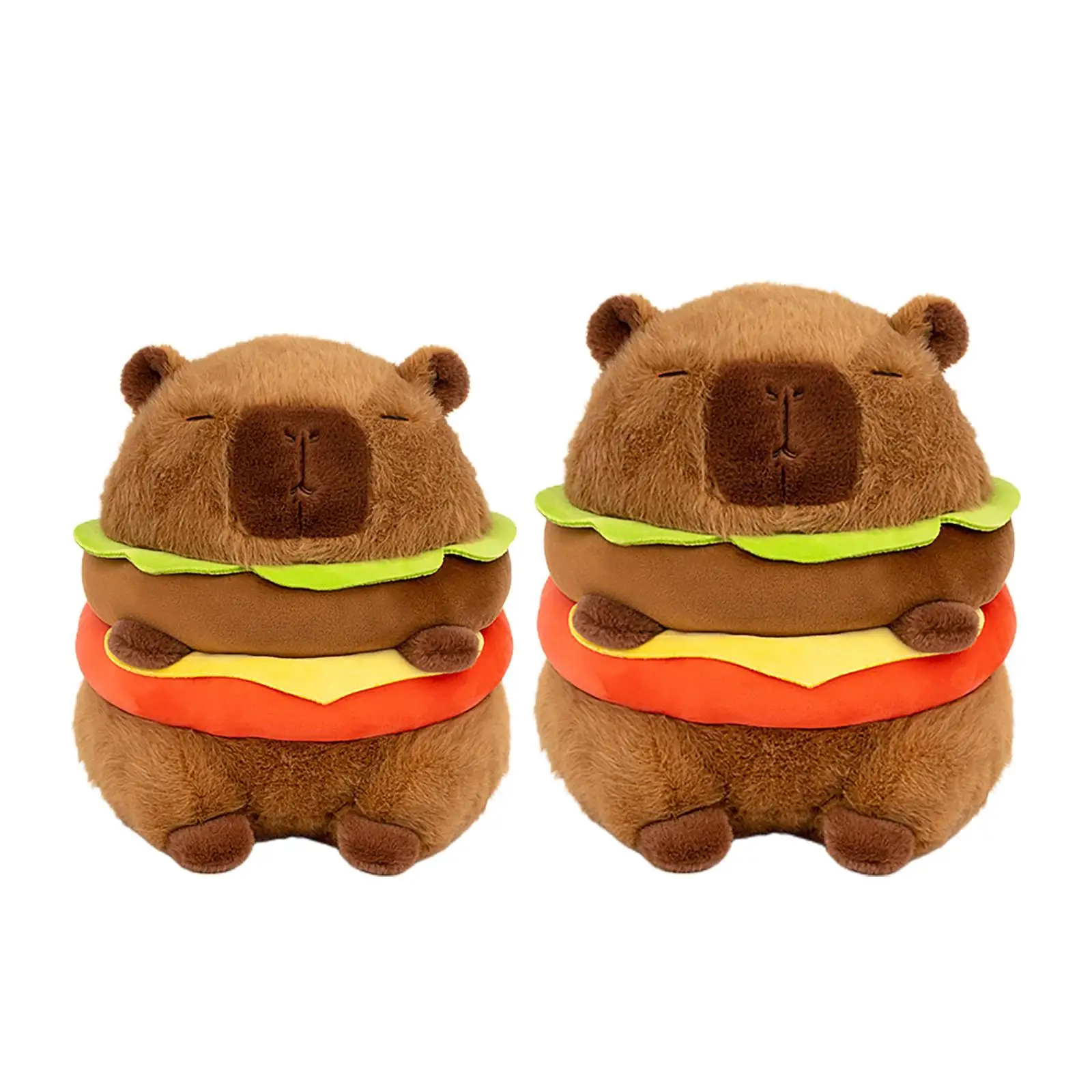 Plush Hamburger Capybara Home Decor Sofa Pillow Comfortable Cute Capybara Figurine Soft for Gifts Family Children Adults Teens