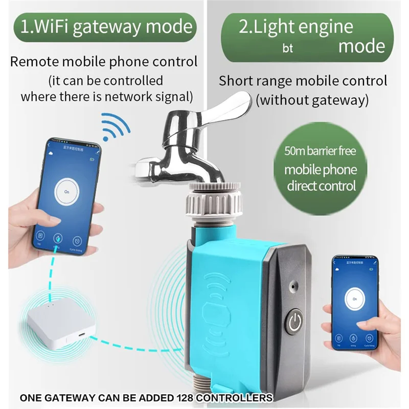 AT05-Smart Wifi Water Timer For Garden Irrigation, Remote Control Via Mobile App, Ideal For Home Gardening And Lawn Care