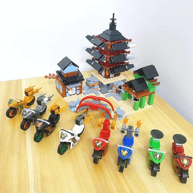 650+pcs MOC Temple of Airjitzu and Moto Model Building Blocks Toys