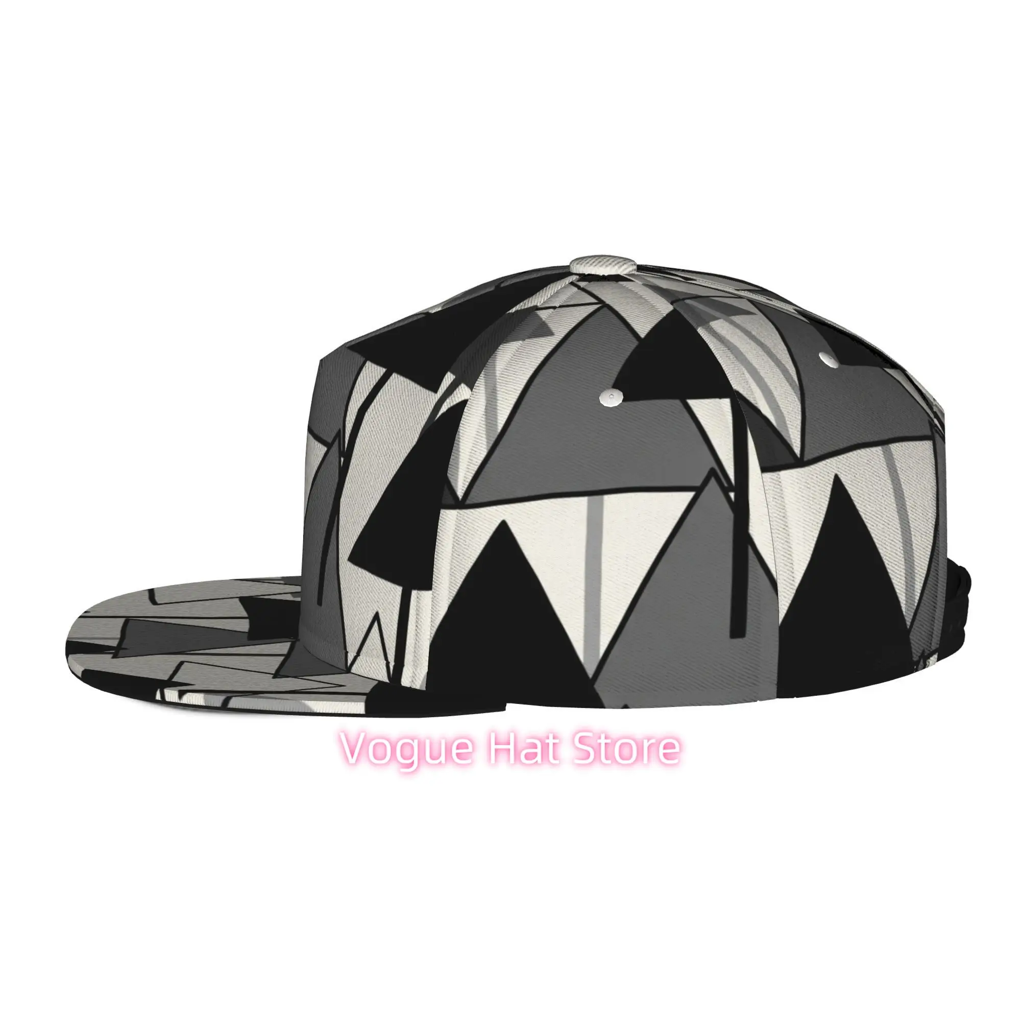 Men's & Women's Baseball Cap with Abstract Geometric Forest Pattern Adjustable Snap-On Brim, Flat-Top Design Suitable for Casual