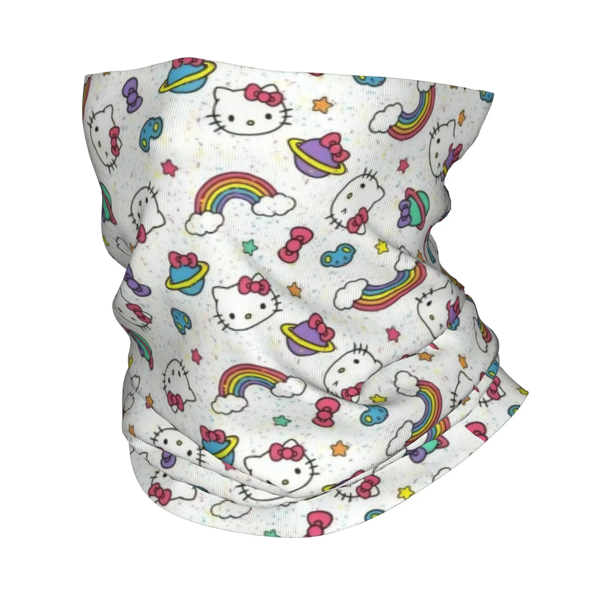 هالو كيتي الكرتون نمط باندانا غطاء الرقبة قناع مطبوع وشاح دافئ ركوب الدراجات وشاح ركوب الدراجات للرجال النساء الكبار تنفس #1