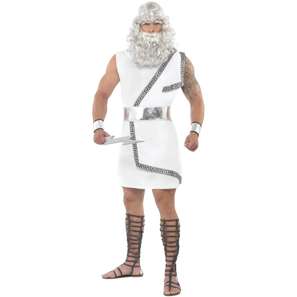 Nieuwe Stijl Griekse Man Cosplay Gladiator Warrior Set Kostuum Jurk Halloween Voor Volwassen Man