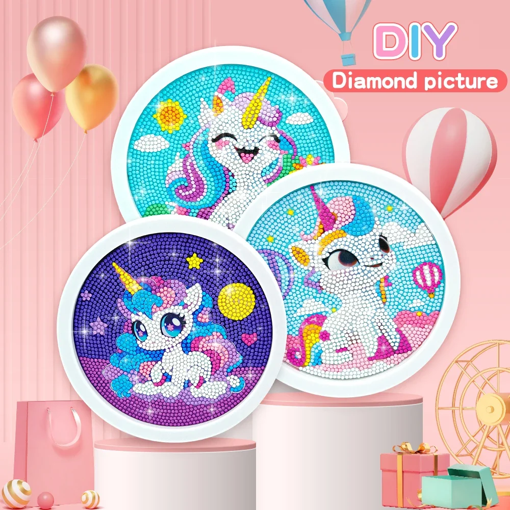 Diamond Painting Set Cute Unicorn Beginner Diamond Painting Set 5D DIY Children and Adults Diamond Painting Photo Frame Craft