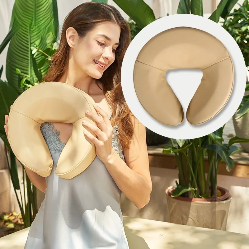 

Massage bed memory rebound sponge pillow, massage massage bed breathable U-shaped pillow beauty bed head pillow