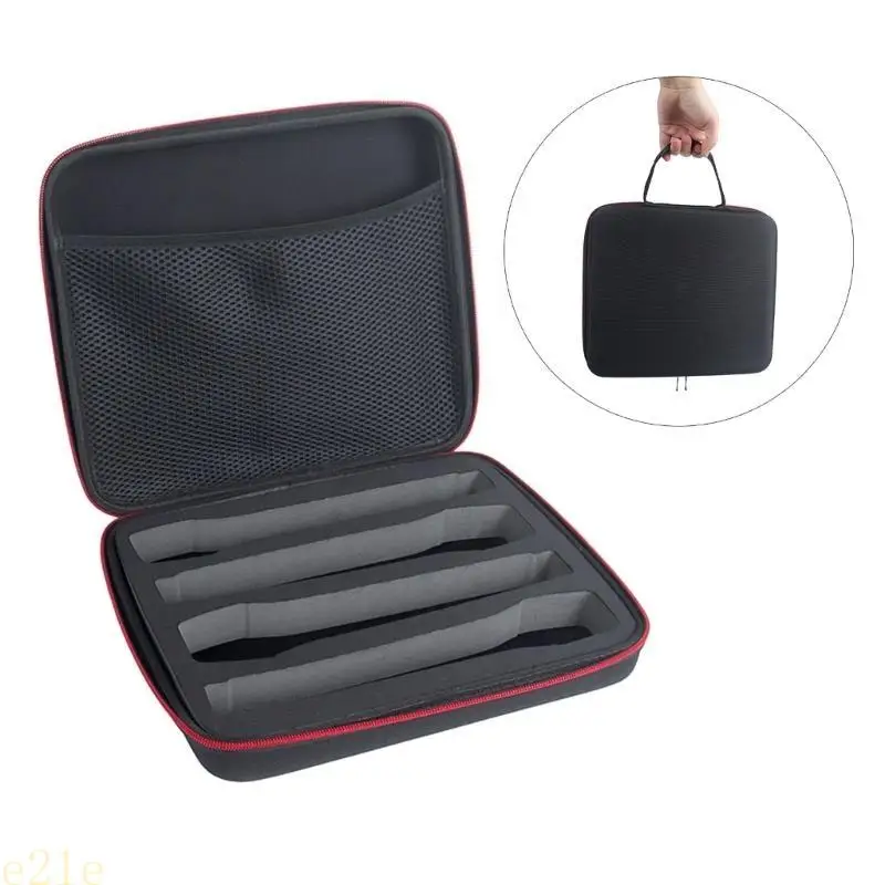 

E21E Microphone Holder Case Organiser EVA Travel Bag for 4Pcs Handheld Wireless Mic Easy Access Container