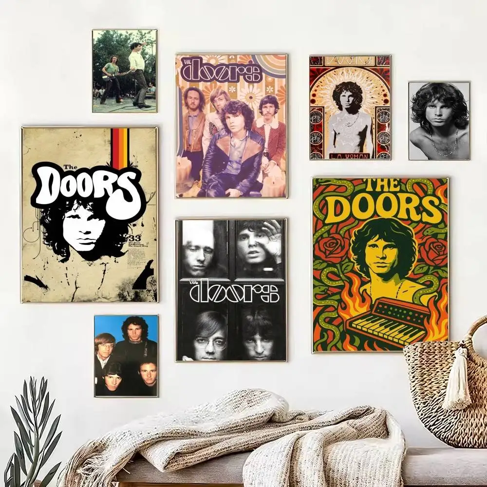 Music The Doors  Poster Waterproof Wall Art Sticker For Bar Living Room Vintage Decor High Quality Print Gift