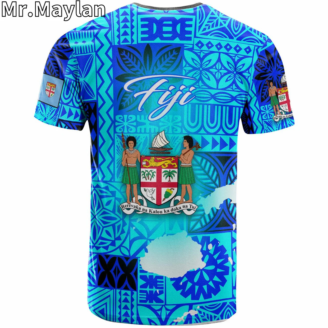 Personalised 3D Fiji Hawaii T-Shirt Fiji Independence Day with Tapa Patterns and Map Tshirt Men Women Streetwear Unisex Tee Tops