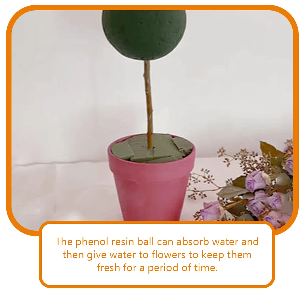 

2pcs Spherical Phenolic Resin Floral Foam Ball Wedding Flower Arrangement Supplies Water Absorbing Flower Mud Durable Craft Base