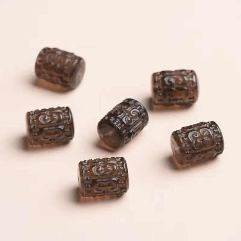 Natural ice black flare paper pattern bucket bead accessories
