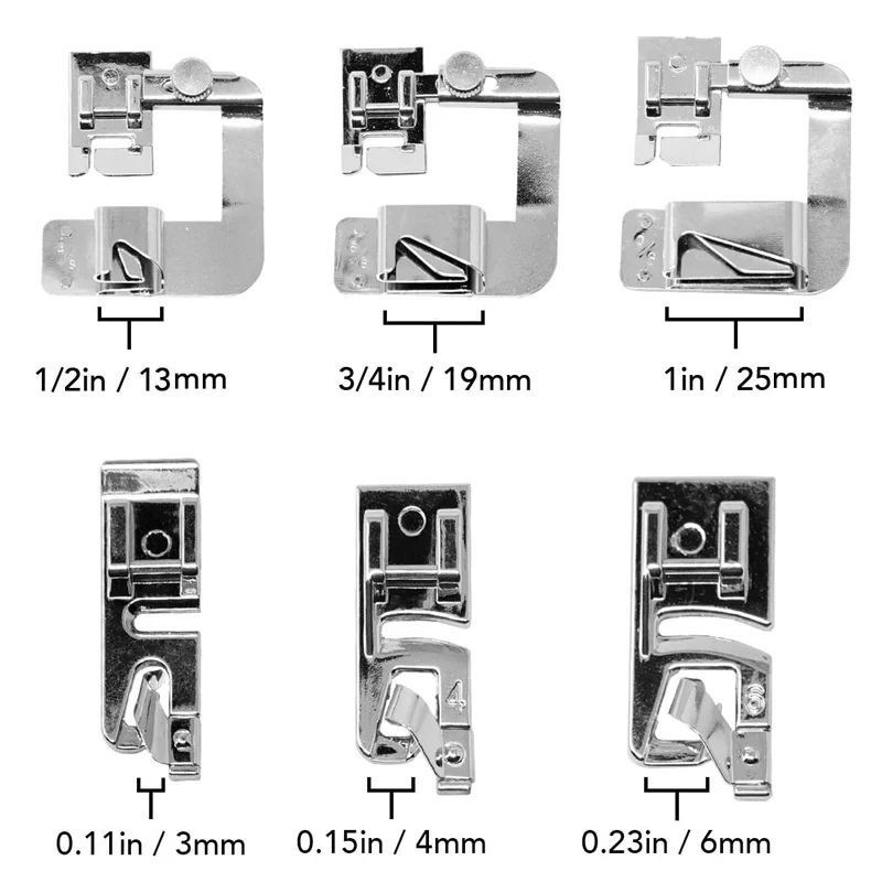 Zestaw do szycia 3 szt. Szeroka spódnica stóp lub 3 szt. Wąskich zawinięty brzeg stopa dociskowa do maszyn do szycia z niskim trzonkiem dla brata do