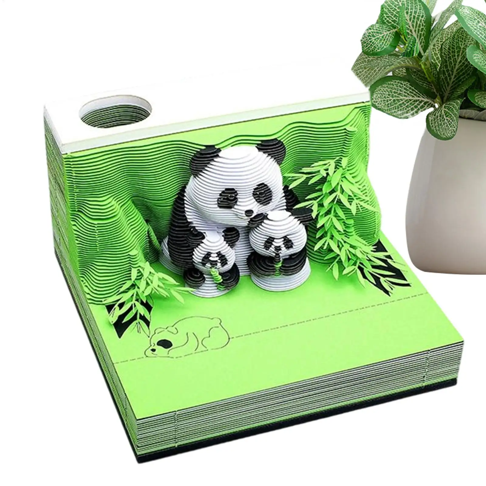 

3D Calendar 2026 Panda Paper Sculpture 3D Notepad Decorative Tear Away Memo Pad For Desk Nightstand Bedside School Home Office