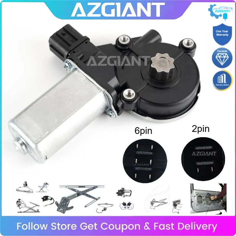 

AZGIANT for 2007-2011 Honda CR-V MK8 Power Window Glass Lifting Motor DC 12V 6Pin/2Pin Auto Window Motor Replace DIY Car Repair