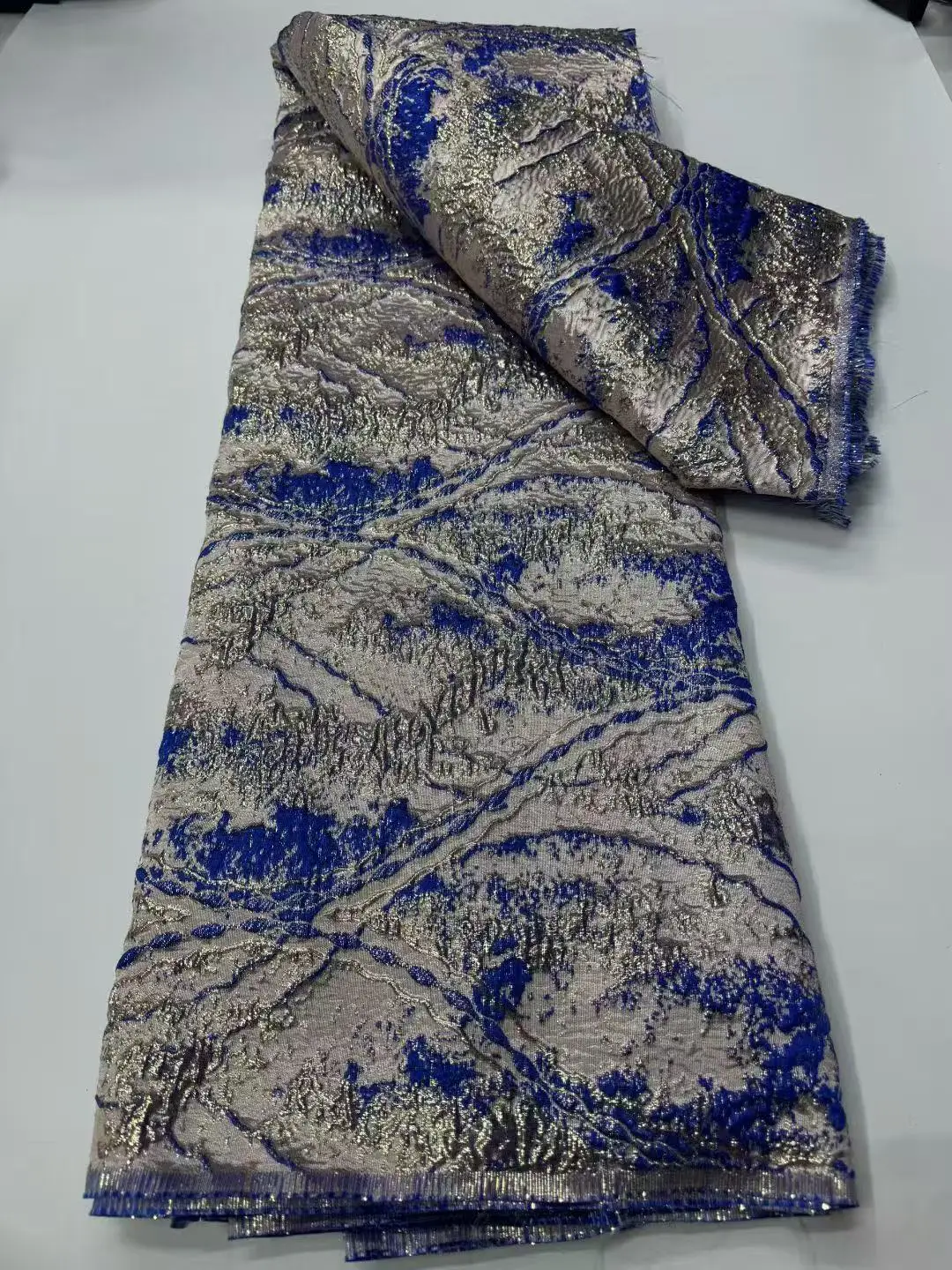 

African Jacquard Organza Brocade Luxury Fabric Damask Tulle Mesh Gilding Lace French Net Dress Material Brocard Tissu 5 Yards