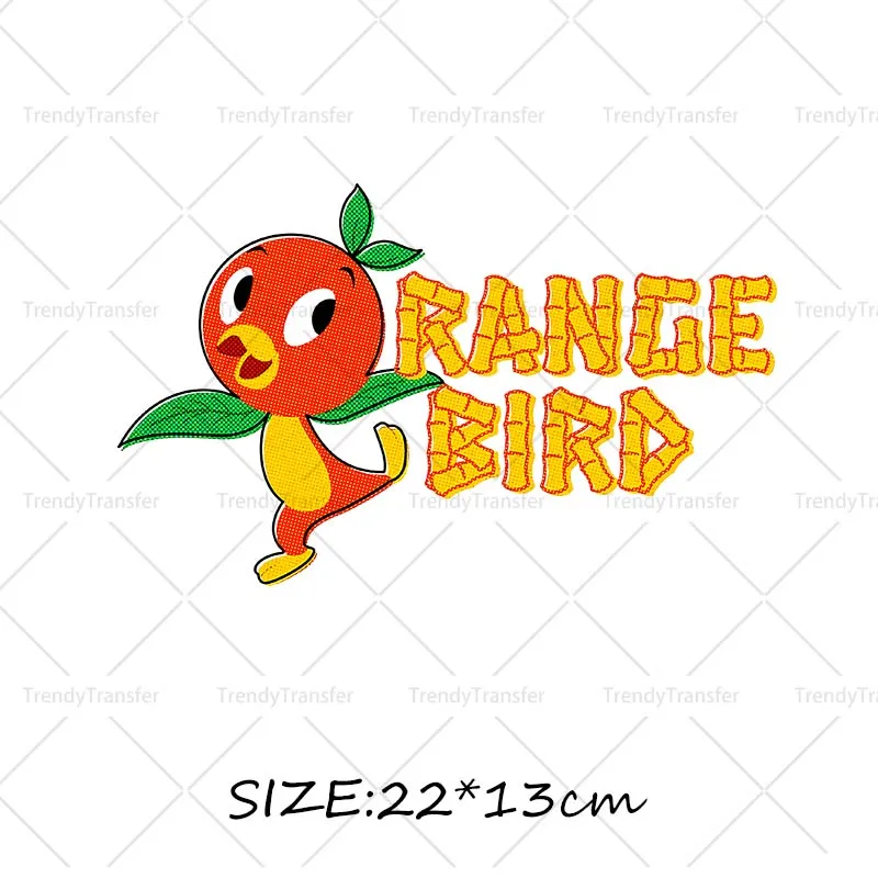 Orange Birds Sweet Sunshine Iron on transfers Heat transfer Stickers Prints for Clothes Tshirts