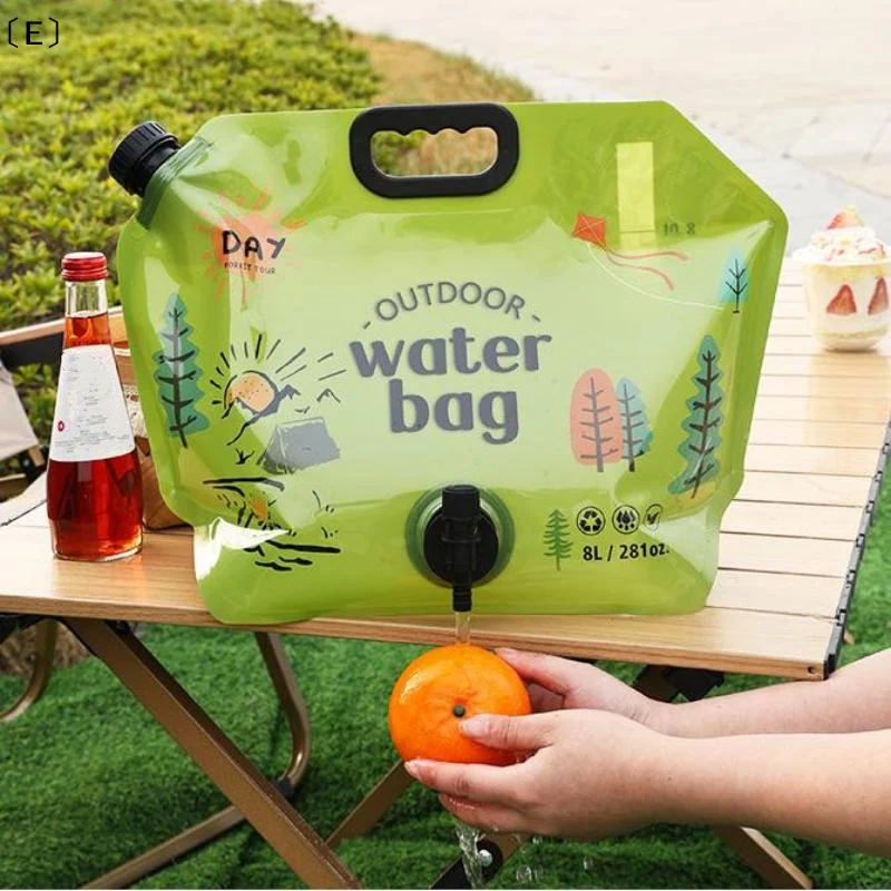 〔E〕8L Tragbare Camping-Biertasche, faltbarer Trinkwassereimer, Wasserbehälter mit großem Fassungsvermögen, leichte Tasche für Outdoor-Reisen