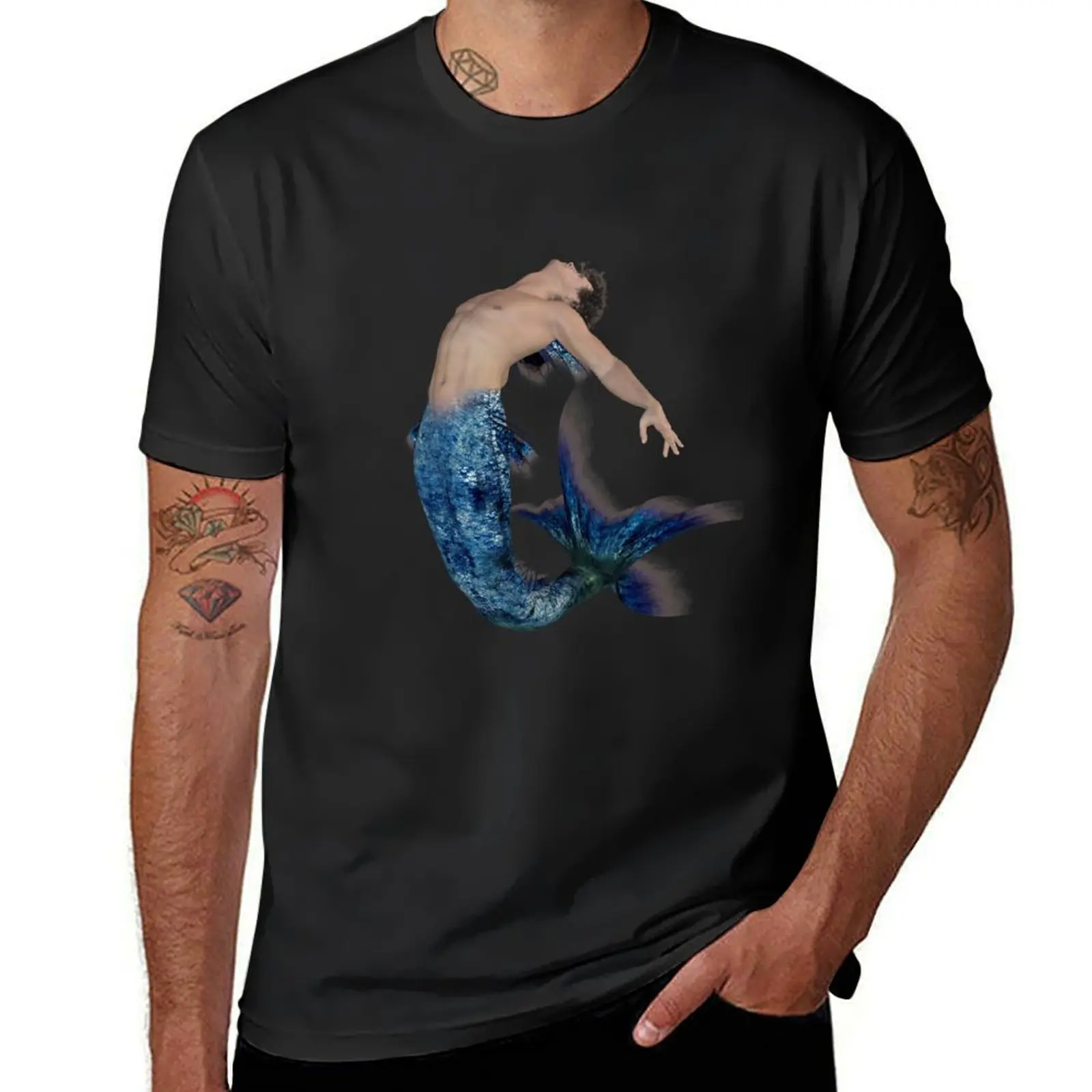 Male Mermaid T-Shirt for a boy tops heavy weight t shirts for men