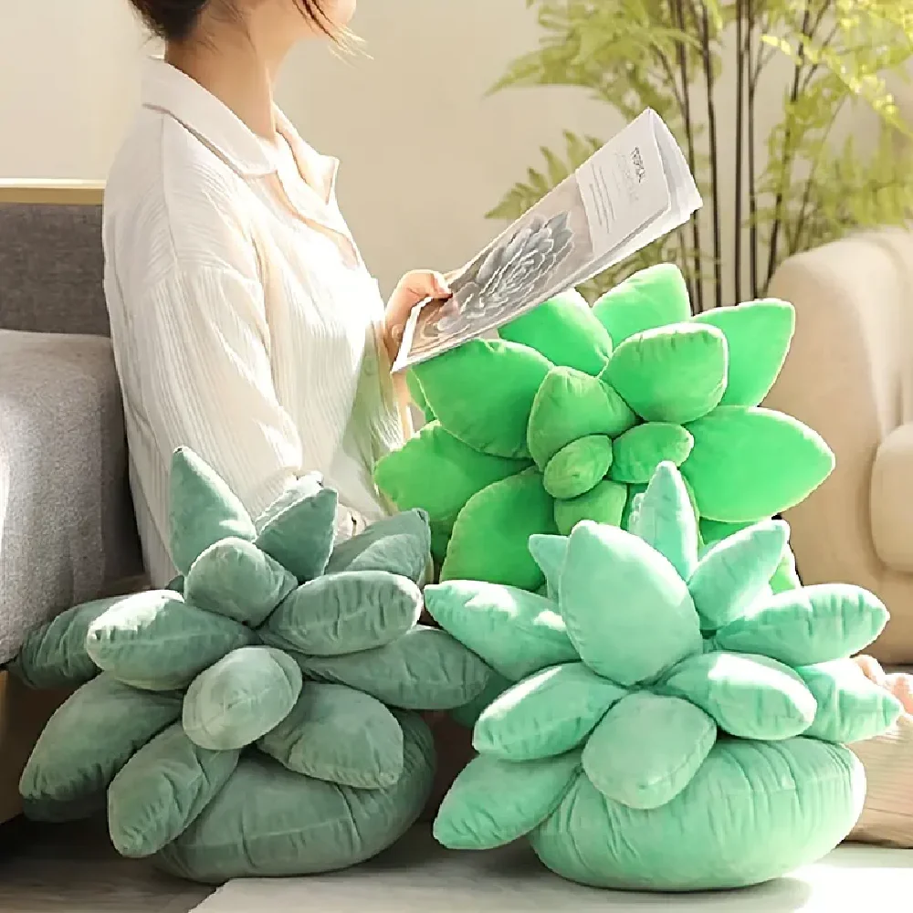 Succulent Pillow Extra Large, 3D Simulation Succulents Cactus Pillow For Room Decor, Plush And Aesthetic Pillows For Couches Gar