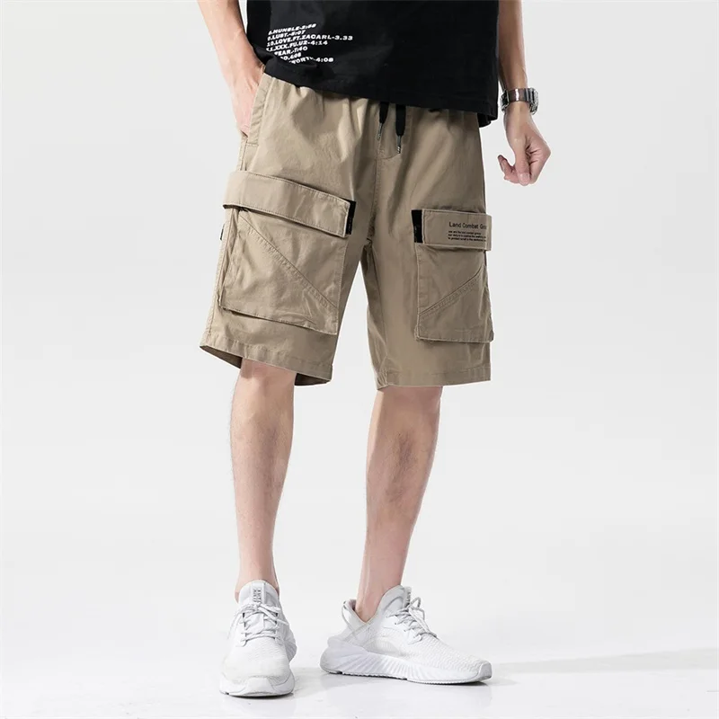 

Cargo Shorts Men Cotton Camouflage Casual Men Short Pants New Fashion Clothing Elastic Waist Comfortable Men Cargo Shorts Summer