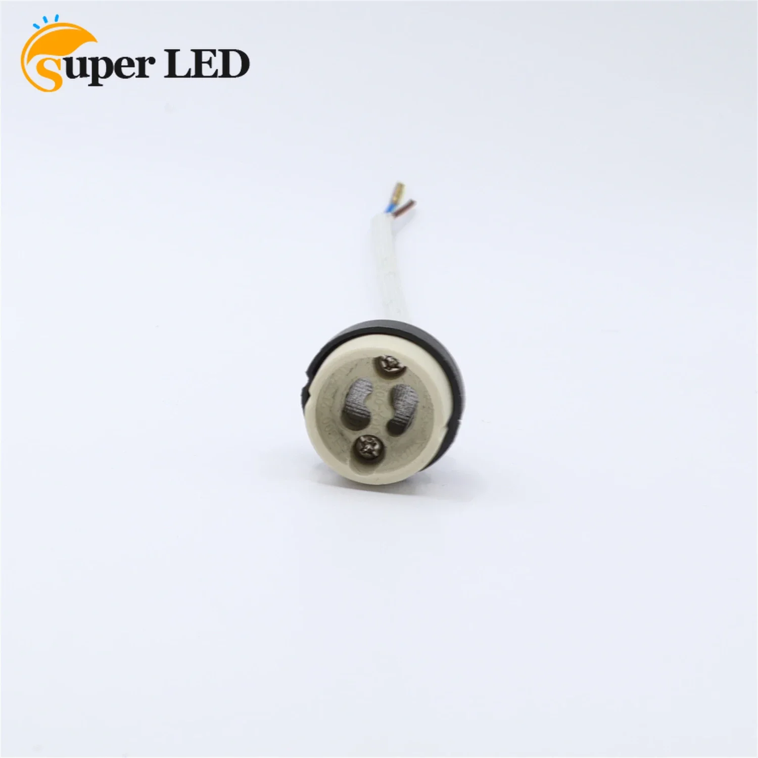 Suporte da lâmpada LED halogênio luz, adaptador base, fio conector, soquete cerâmico para GU10, MR16