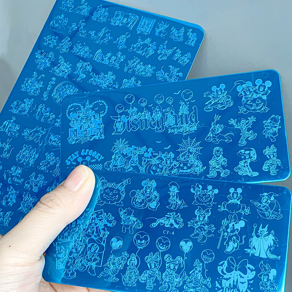 12x14,5 cm Cartoon Mickey Design Nail art Stempelplatten Edelstahl Mickey Nail art Vorlage DIY Mickey Maniküre Werkzeug &*&