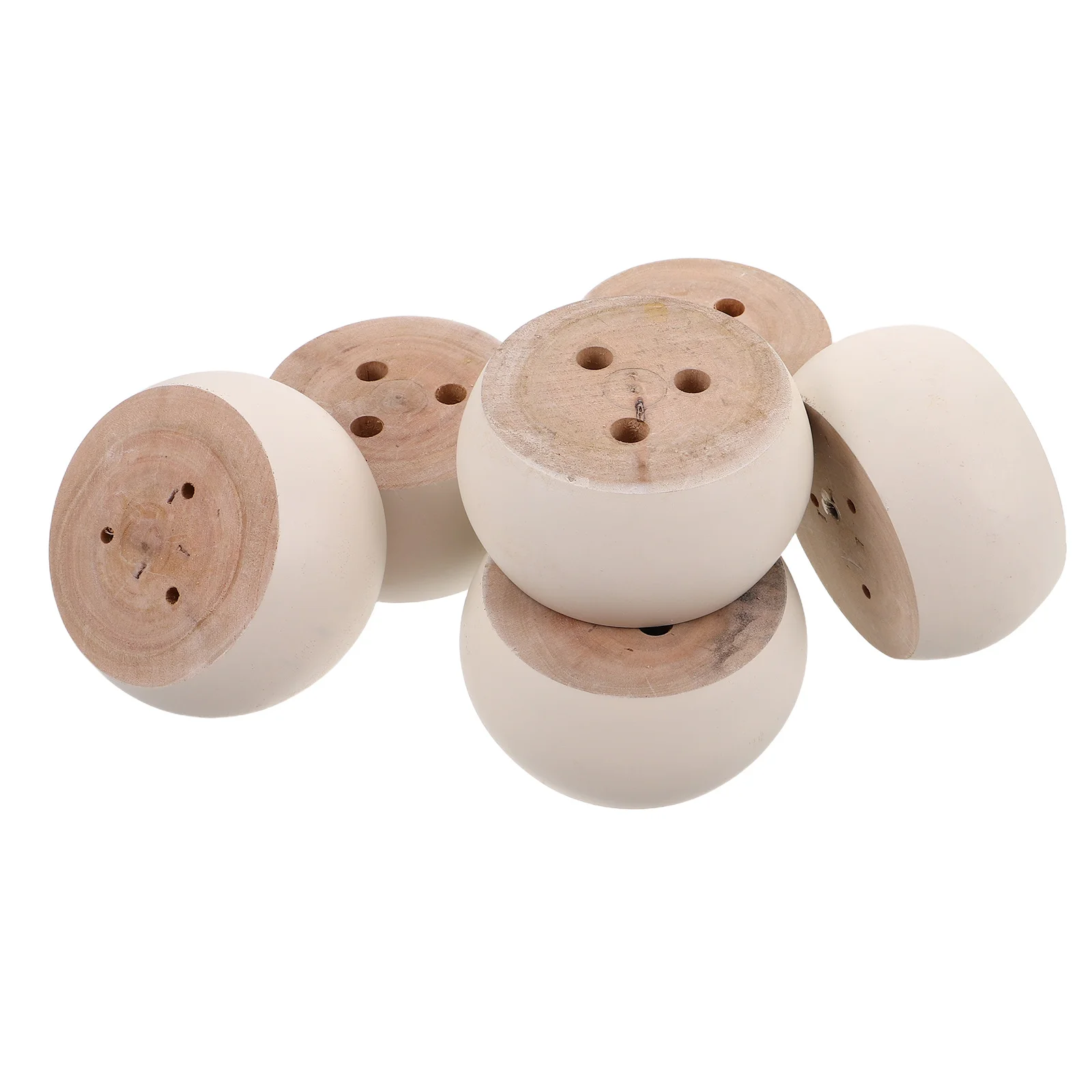 

6Pcs Solid Wood Sofa Legs Unpainted Round Wooden Furniture Legs Replacement Feet for Coffee Table Cabinet Bookcase