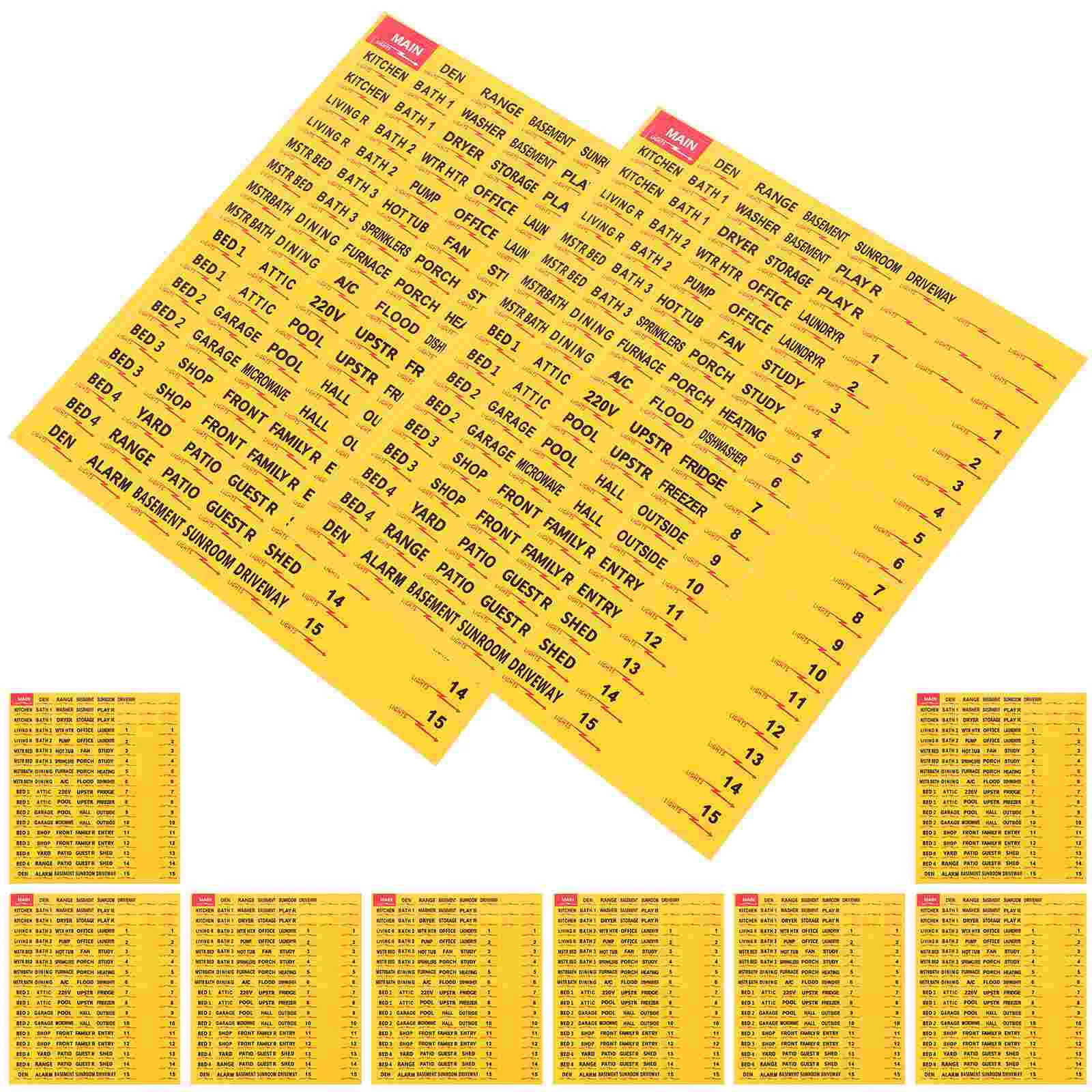 Imagem -02 - Folhas de Etiqueta de Painel de Caixa Elétrica para Decalque de Disjuntor de Eletrodomésticos 10