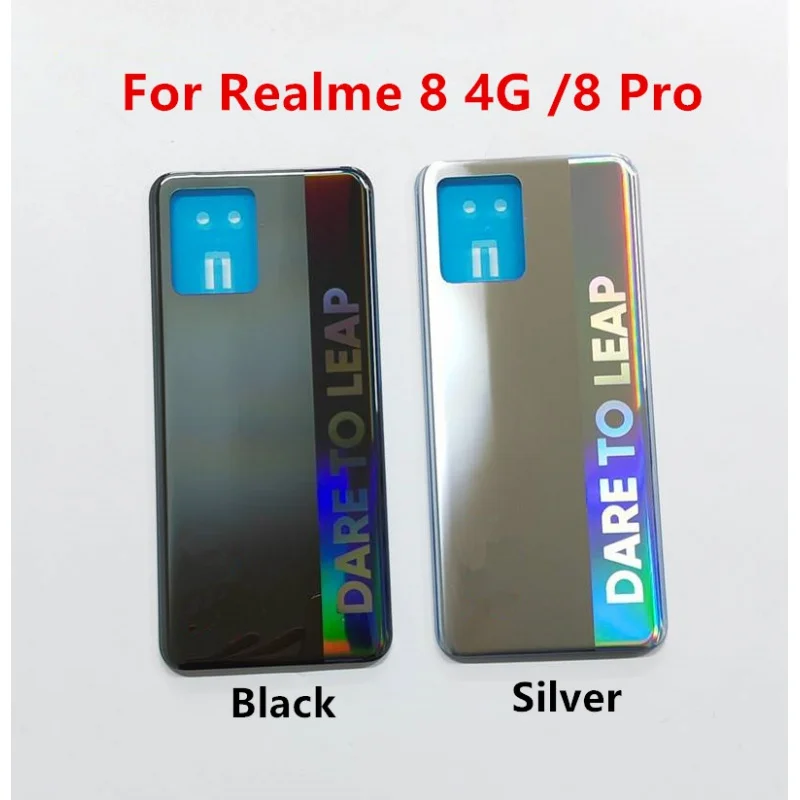 Housing for Realme 8 / 8 Pro 4G / Realme8 5G Plastic Battery Cover Repair Replace Back Door Phone Rear Case   Logo Adhesive