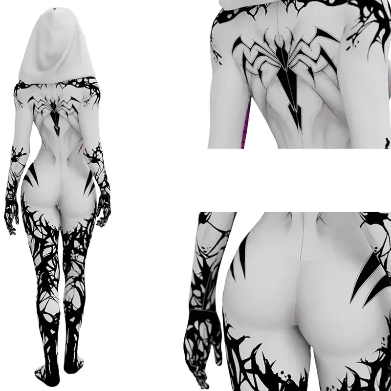 Venom Spider Gwen Stacy Cosplay Costume Superhero 3D Printed Spandex Zentai BodySuit Gwen Stacy Spiderwoman  Halloween Costume