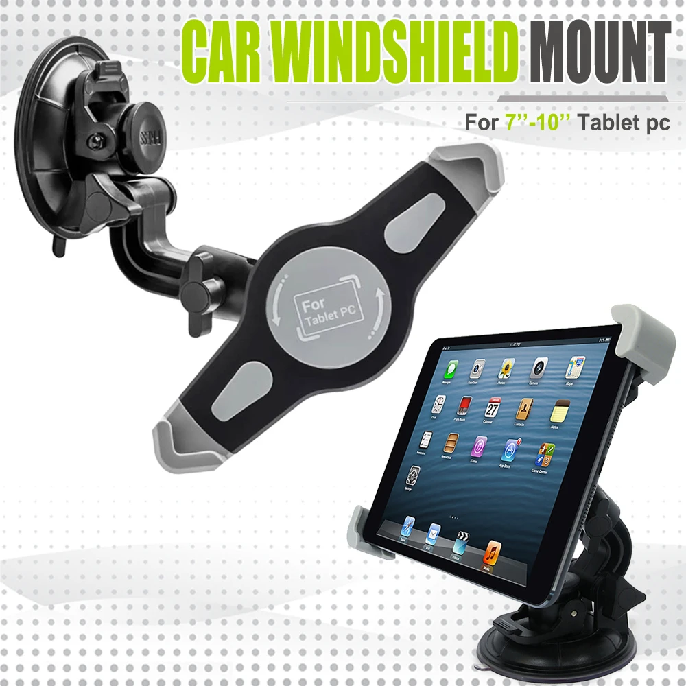 Car Headrest Mount Tablet PC Holder Windshleld and Backrest Mount 360 Degree Rotation Adjustment for 7-10 Inch Tablet PC