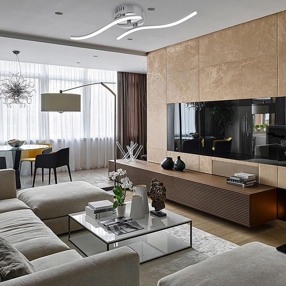 

12W Led Wave Ceiling Lamp Modern Two-Fork Design For Bedroom Living Room Decor Household Lighting Chandelier Irregular Ceiling