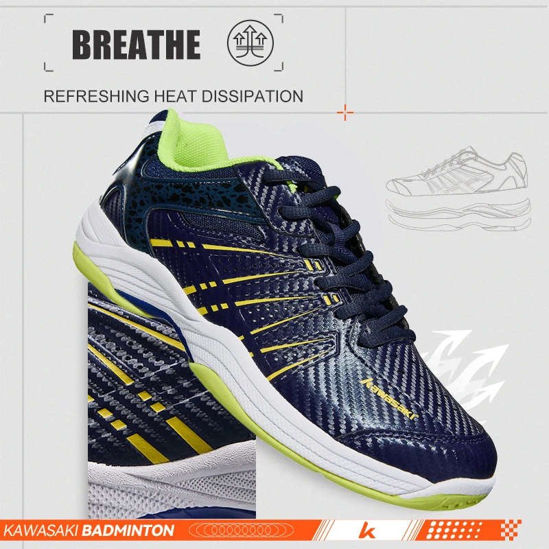 Kawasaki Badminton Shoes For Men 2025 NEW COLOR Anti-Twist Anti-Slip Sports Shoes Men's Tennis Shoes