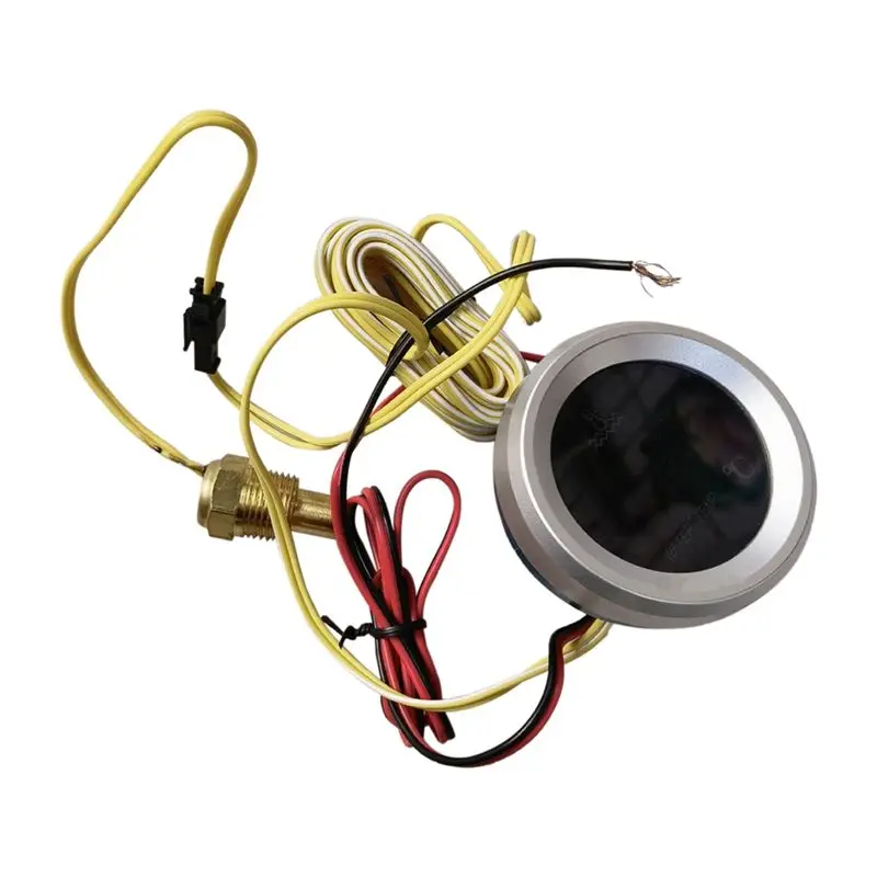 

52Mm Water Temperature Gauge Car Digital Meter LED Display With Temperature Sensor Alarm Function