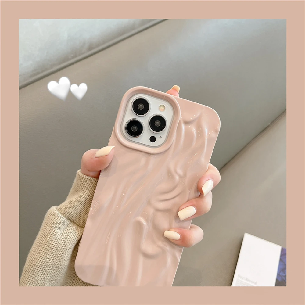 Luxury Wrinkles Phone Case For iPhone 11 12 13 14 Pro Max TPU Glitter For Iphone 14 Shockproof Soft Smooth Silicone Back Cover