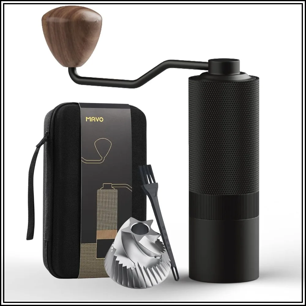 

Manual Coffee Grinder, 25g Capacity, CNC Steel Burr, Adjustable for French Press & Pour Over