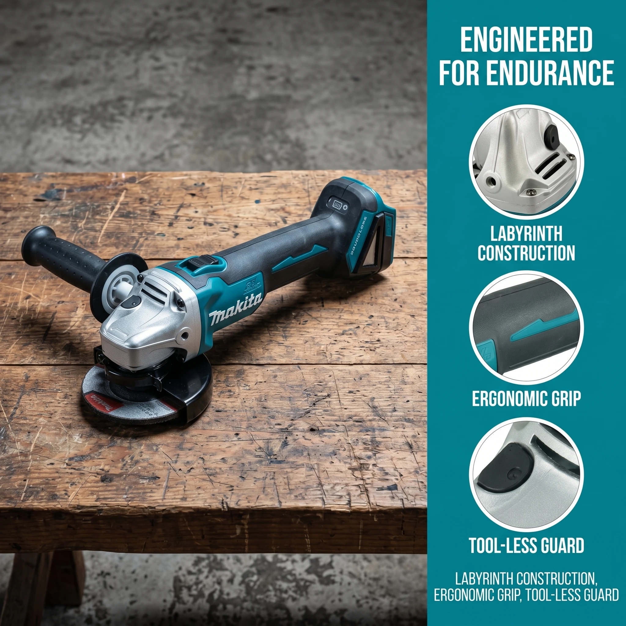 Makita DGA404 Bare Tool 18V Brushless 125mm Cordless Grinder
