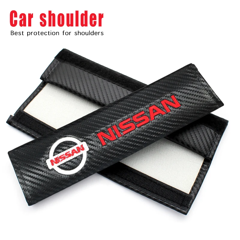1/2 قطعة مقعد السيارة حزام غطاء الكتف حماية الوسادة لنيسان نيسمو X-trail قاشقاي ملاحظة جوك سنترا باترول ليف اكسسوارات السيارات #4