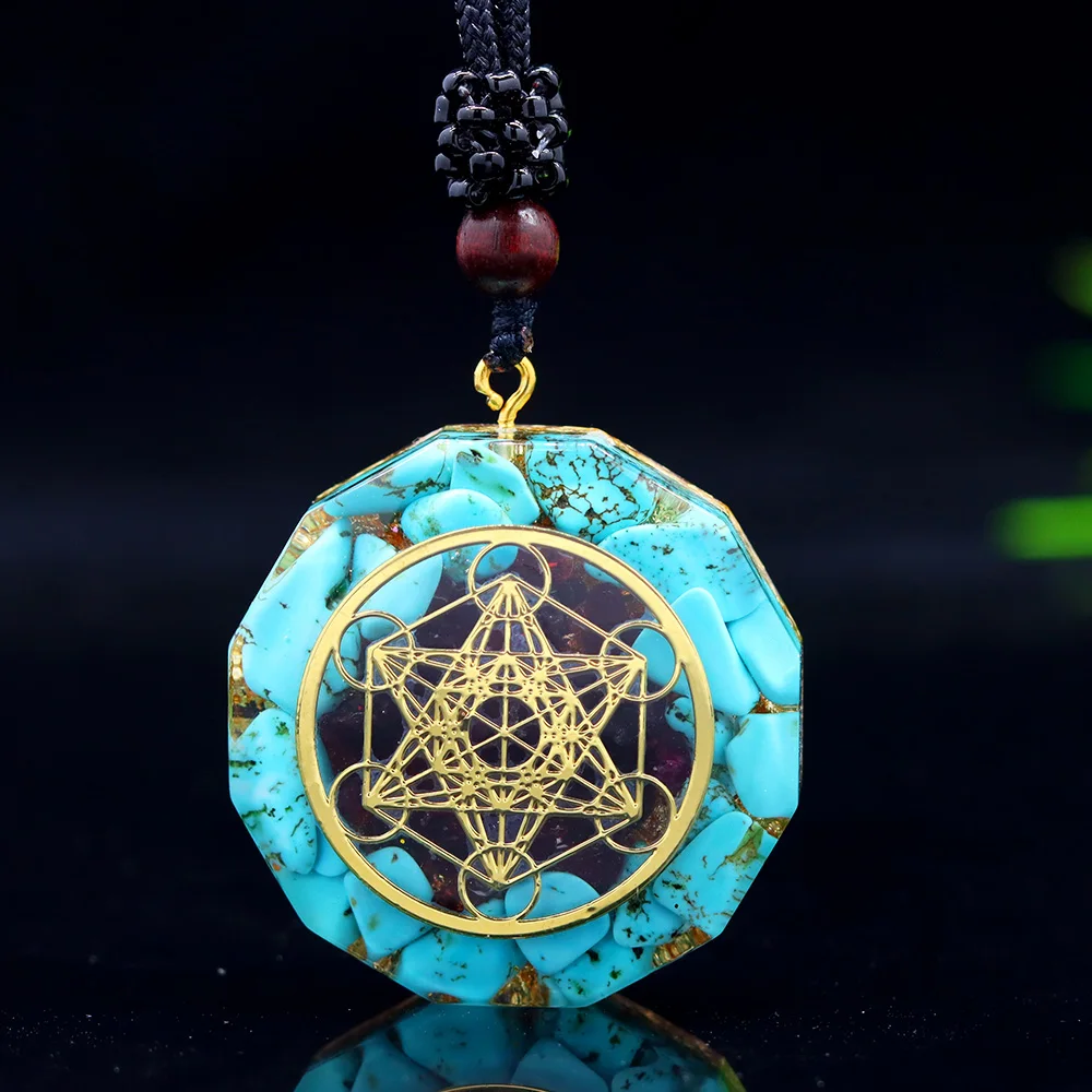 Orgonite Pendant Necklace Geometry Resin Energy Chakra Necklace Choker Meditation Jewelry Accessories For Women Men