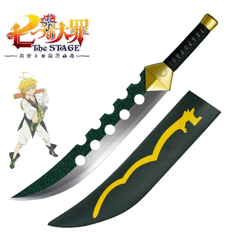 Anime Cosplay Props For The Seven Deadly Sins Sword Meliodas Blade Green Color Metal Craft Home Decoration