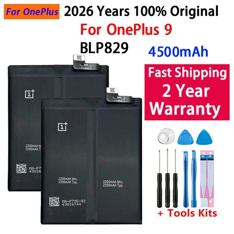 

New High Quality BLP829 Capacity 4500mAh Phone Replacement Battery For OnePlus 9 One Plus 9 Batteries Bateria Tool