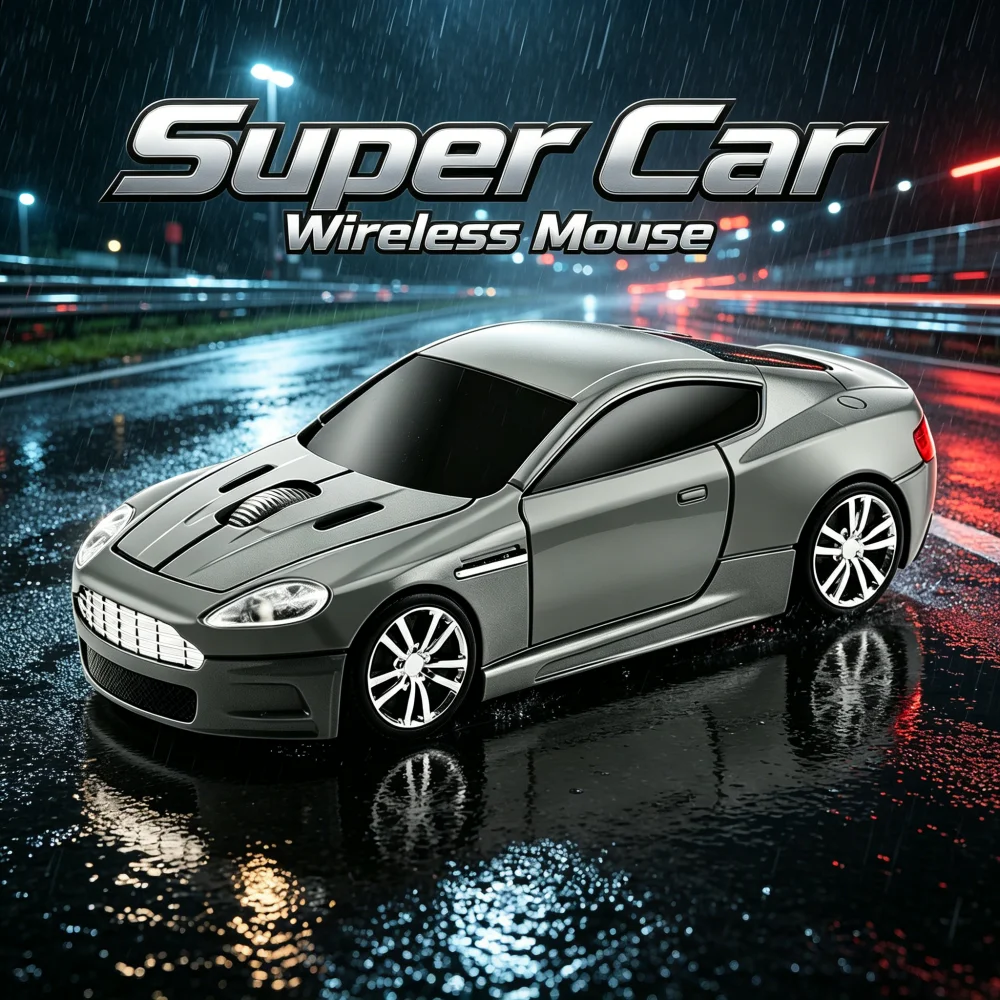 Super Car Model 2.4G Wireless Mouse Cool Creative Design Portable Mice for Office & Gaming