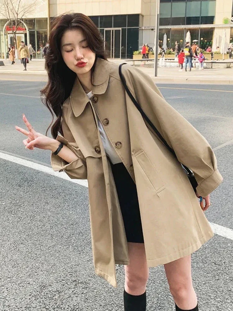 Classic Office Lady Trench Coats Formal Women Windbreake Jackets Spring Fall Outwear Gabardina Long Sleeve Ol Chaquetas New