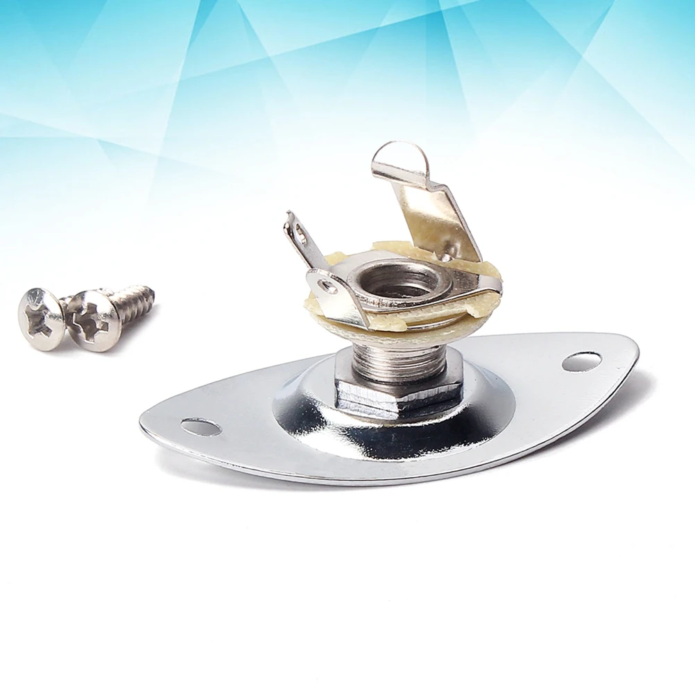 

Glossy Chrome Guitar Jack Socket 14 Inch 635mm Plug With Screws For Electric Guitar Bass Accessories Replacement