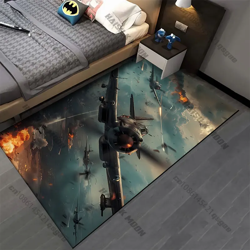 Aerial combat intense war scene carpet Yoga living room room decor children's crawling mat doormat area rug games mat