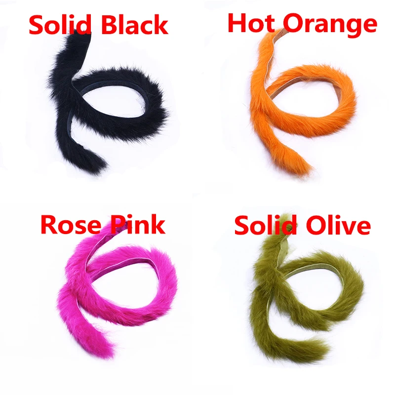 8 optional colors Magnum rabbit zonker 3pcs/pack total 1meter 8mm wide zonker pelt genuine rabbit hair fur fly tying materials