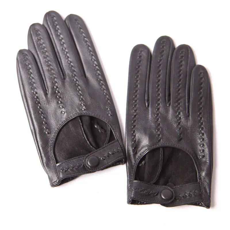 Men's Motorcycle Genuine Leather Gloves Sheepskin Gloves Ventilation Slip-resistant Breathable Driving Gloves